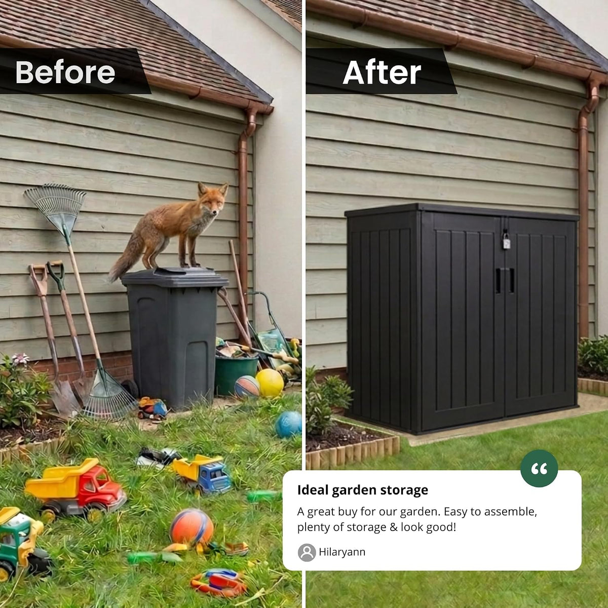 Olsen & Smith 775L Waterproof Lockable Outdoor Garden Storage Shed & Box