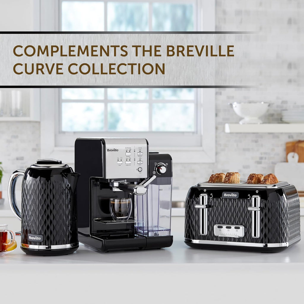 Breville One-Touch CoffeeHouse Coffee Machine | EspressoCappuccino & Latte Maker | 19 Bar Italian Pump | Automatic Milk Frother | ESE Pod Compatible | Black [VCF107]