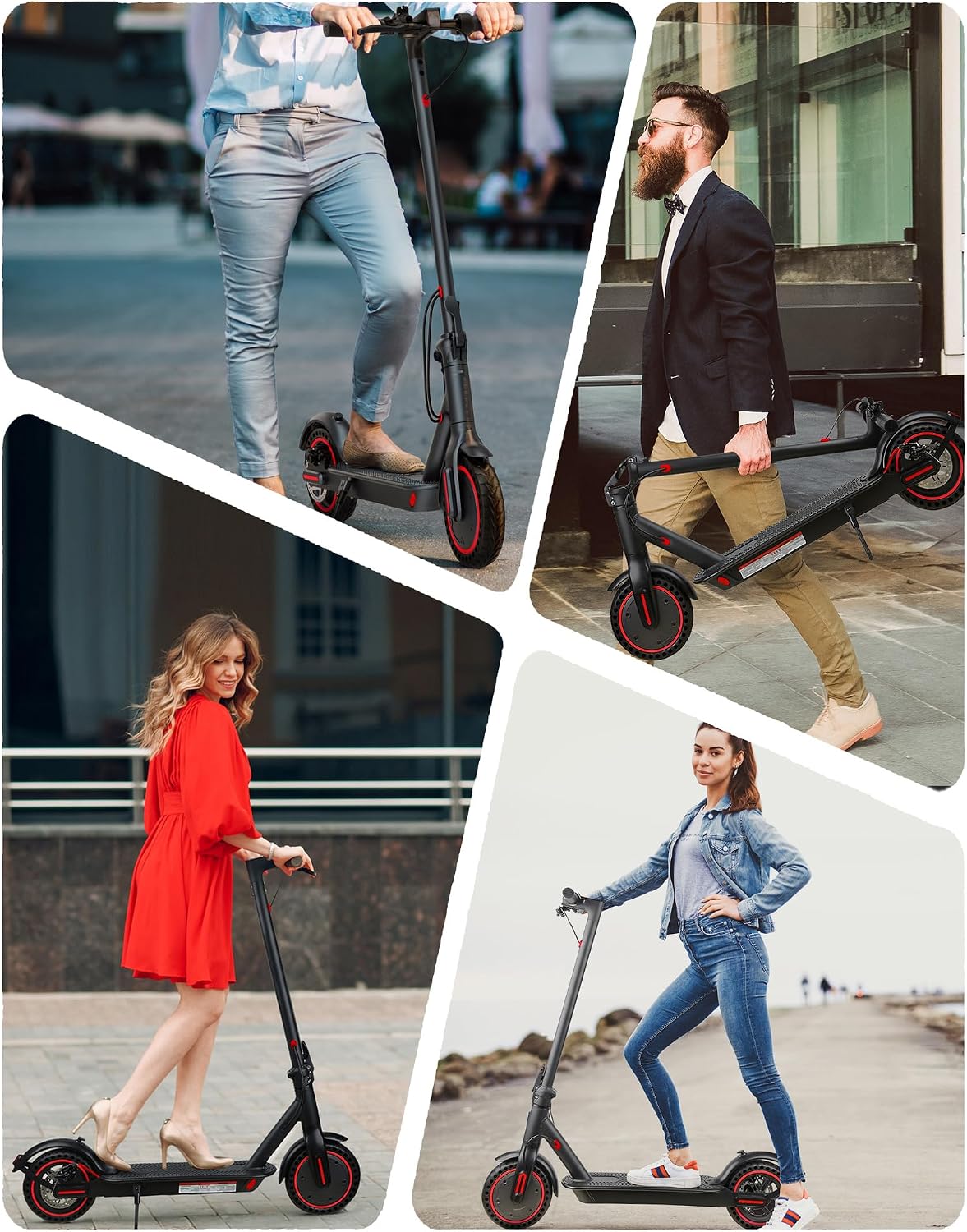 QnQ Electric Scooter, Electric Scooters Adult, 8.5”Solid Tires, 20-25km Range & Max 25km/h, 3 Speed Mode, Foldable Electric Scooters with APP, Double Braking System for Adults and Teens