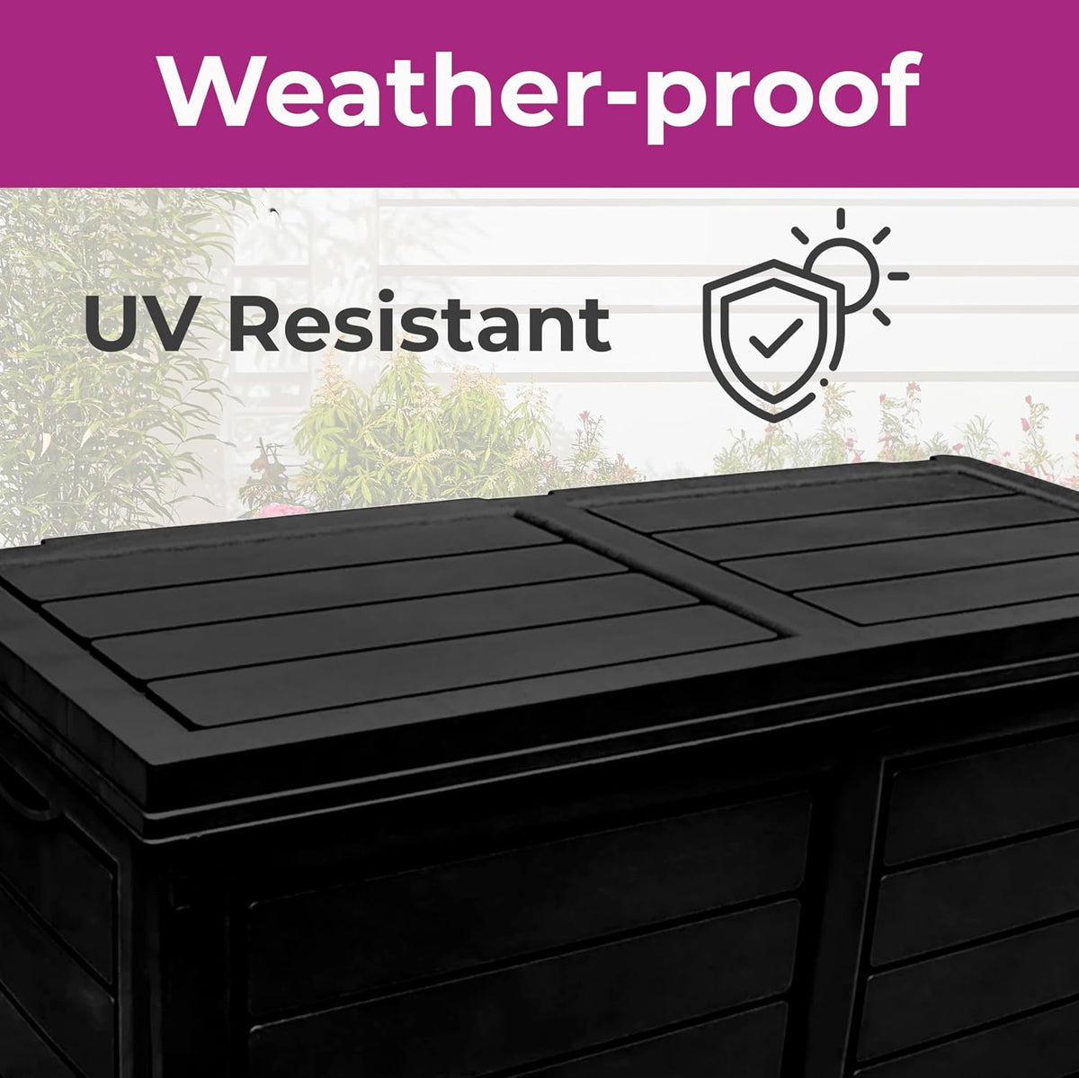 Neo 320 Litre Plastic Waterproof Outdoor Garden Plastic Storage Box Furniture (Black)