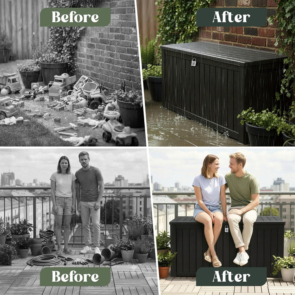 Olsen & Smith 680L Large Recycled Outdoor Garden Storage Box & Chest