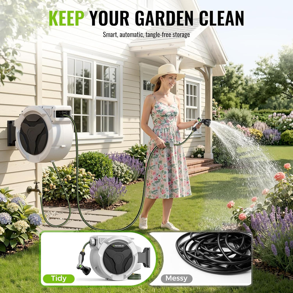 Retractable Garden Hose Reel 1/2 in x 100 ft