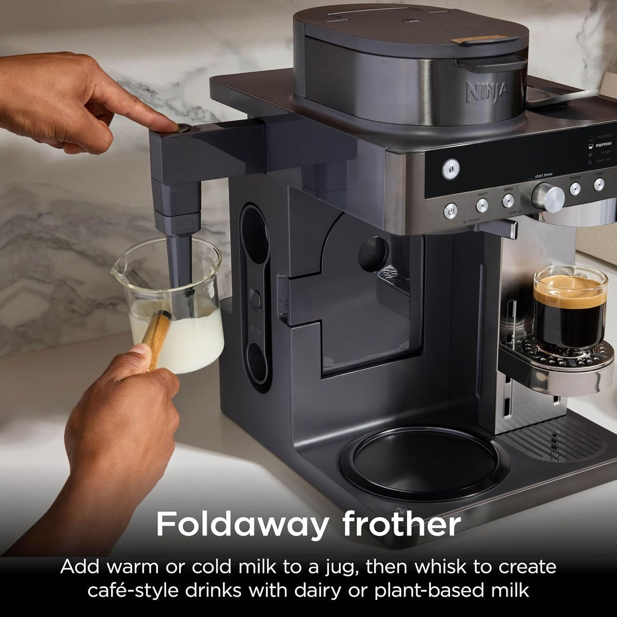 Ninja Prestige Filter Coffee & Pod Capsule Machine, Gunmetal CFN802UKGM