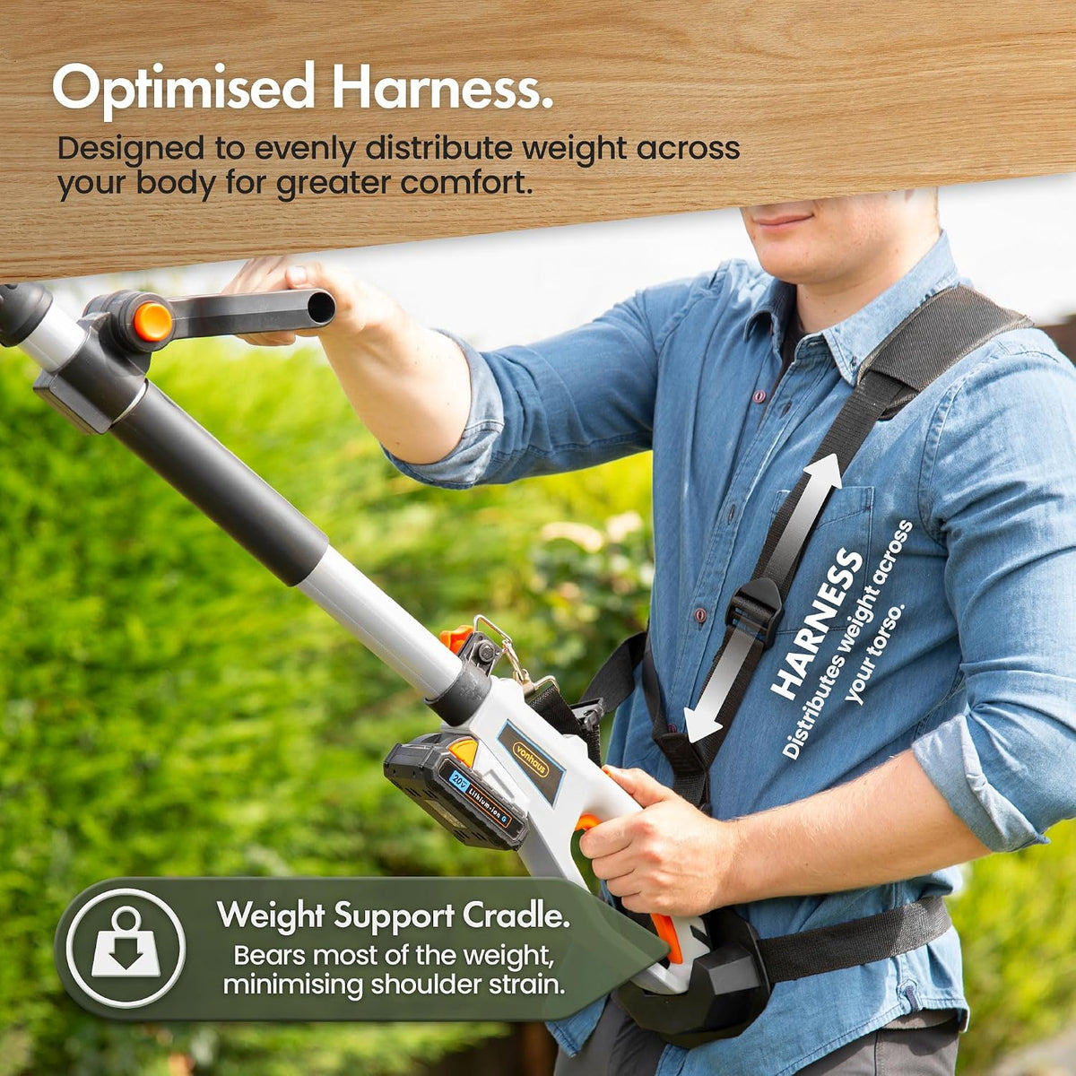 VonHaus Pole Hedge Trimmer Cordless 20V – w/Battery & Charger, G-Series