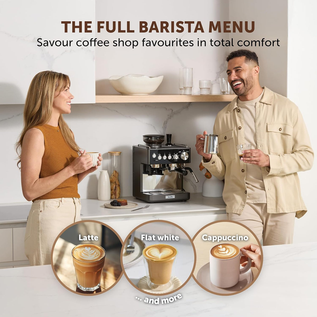 Breville Barista Sense Espresso Machine | Bean to Cup Coffee Maker with Integrated Coffee Grinder & Milk Frother | TempSense Steam Wand | 15 Bar Italian Pump | Black [VCF187]