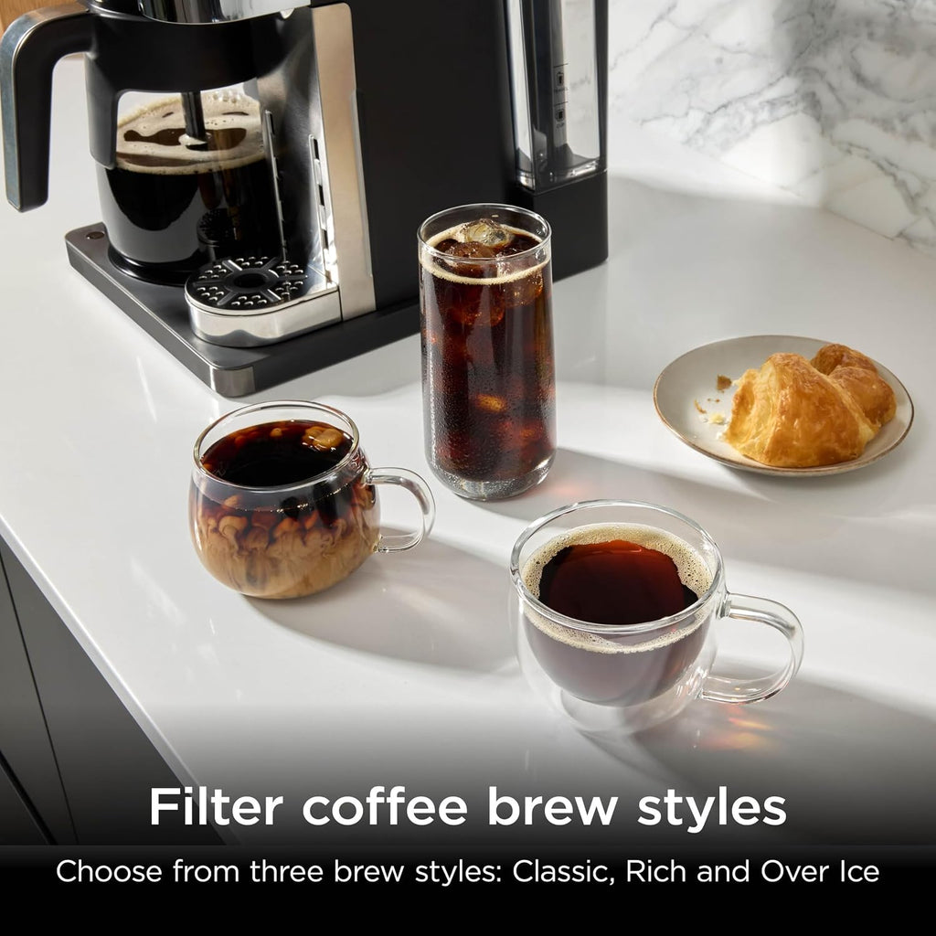 Ninja Prestige Filter Coffee & Pod Capsule Machine, Gunmetal CFN802UKGM