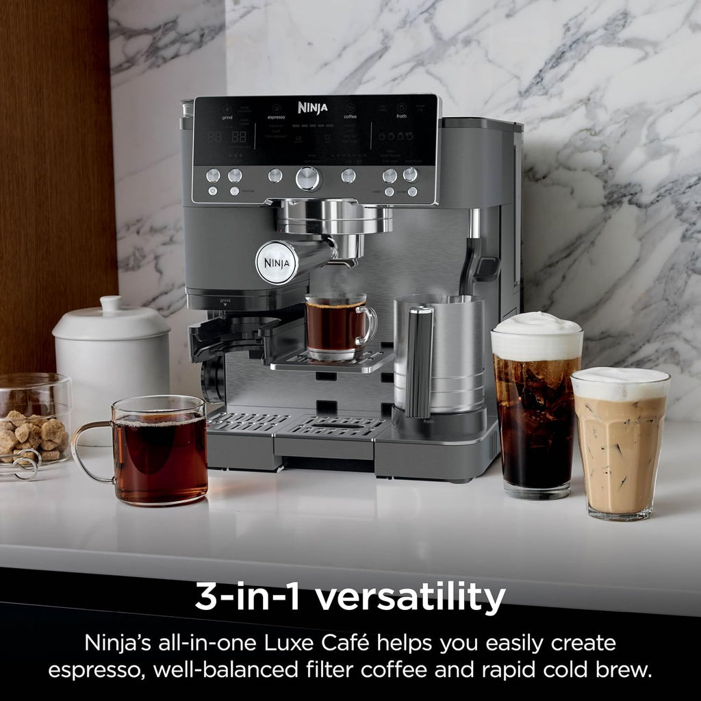 Ninja Luxe Premier 3-in-1 Coffee Machine, Gunmetal ES601UKGM