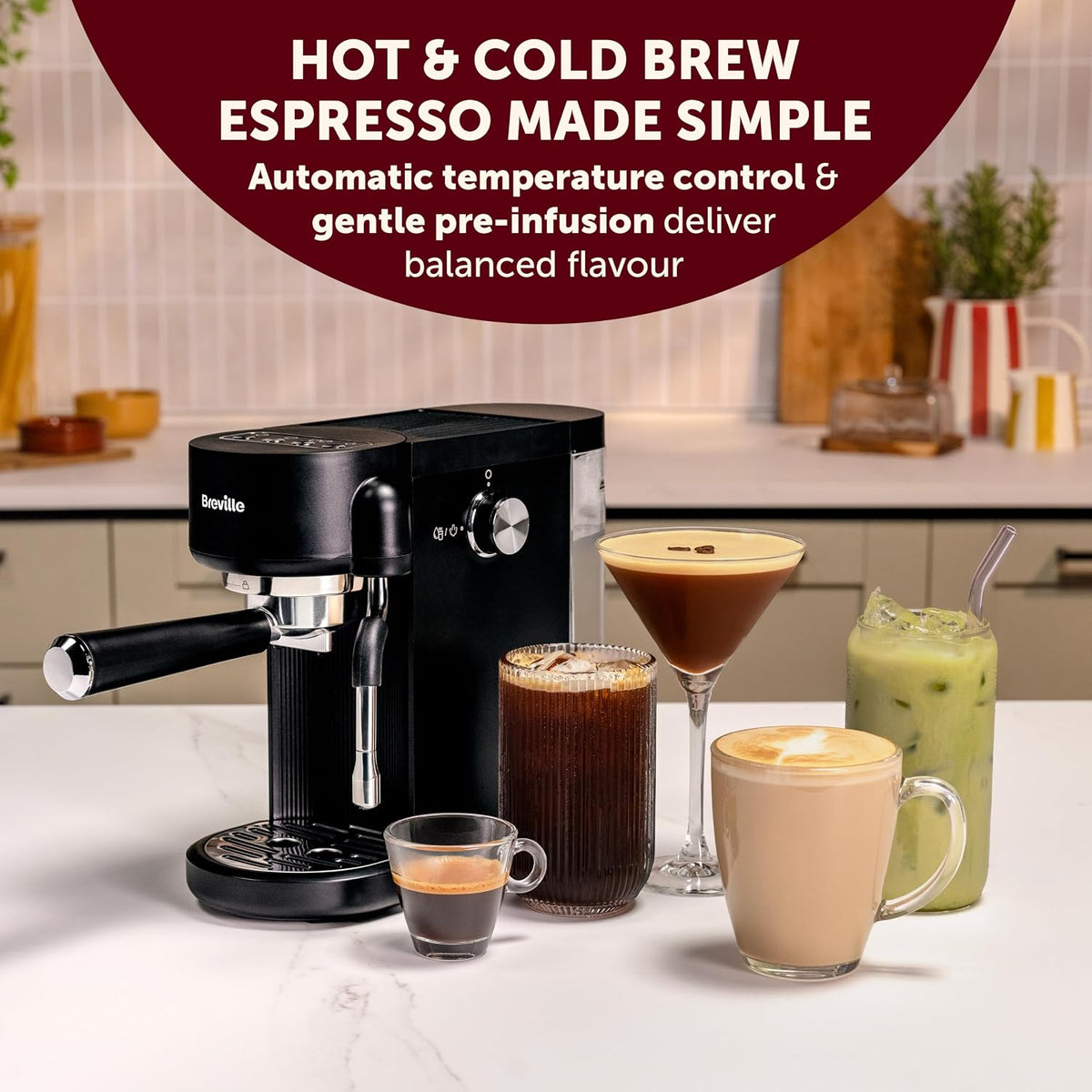 Breville Pixl Compact Espresso Maker, Black, VCF193