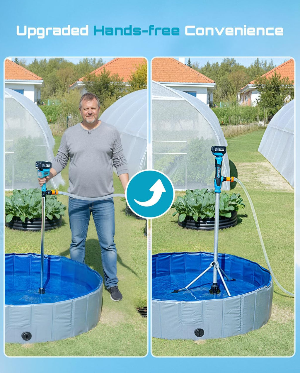 SEESII Cordless Stick Water Transfer Pump with Hands-Free Tripod