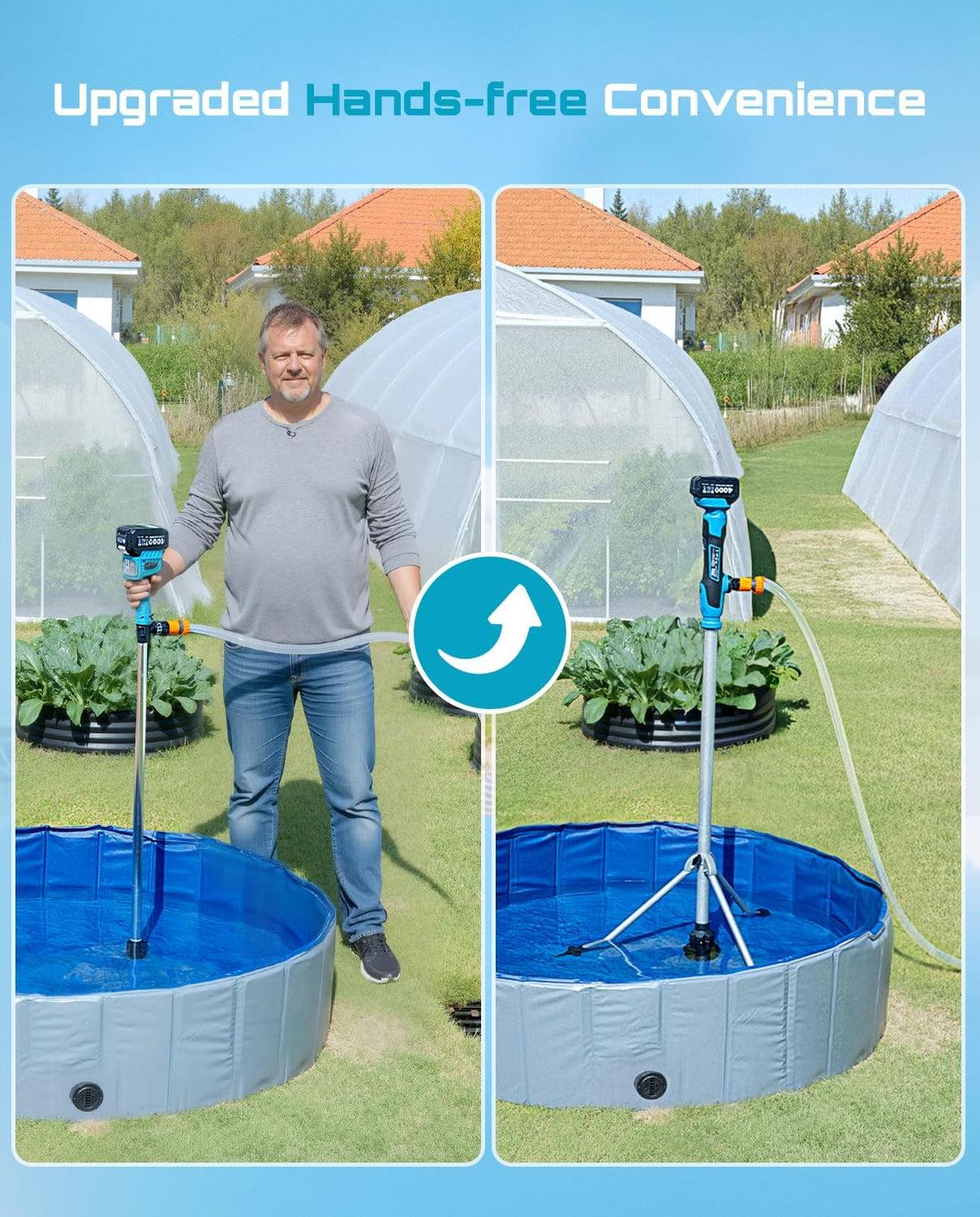 SEESII Cordless Stick Water Transfer Pump with Hands-Free Tripod