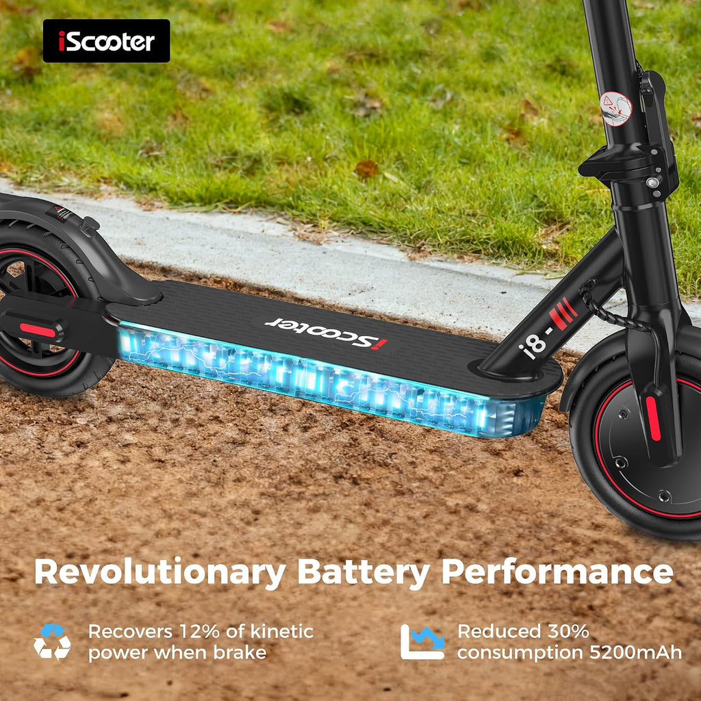 iScooter Electric Scooter, 350W Motor Electric Scooters Adult with Cuise Control, 20-30KM Range, 8.5Inch Tires, 3 Speed Mode, Double Braking System Fast E Scooter for Adults and Teens
