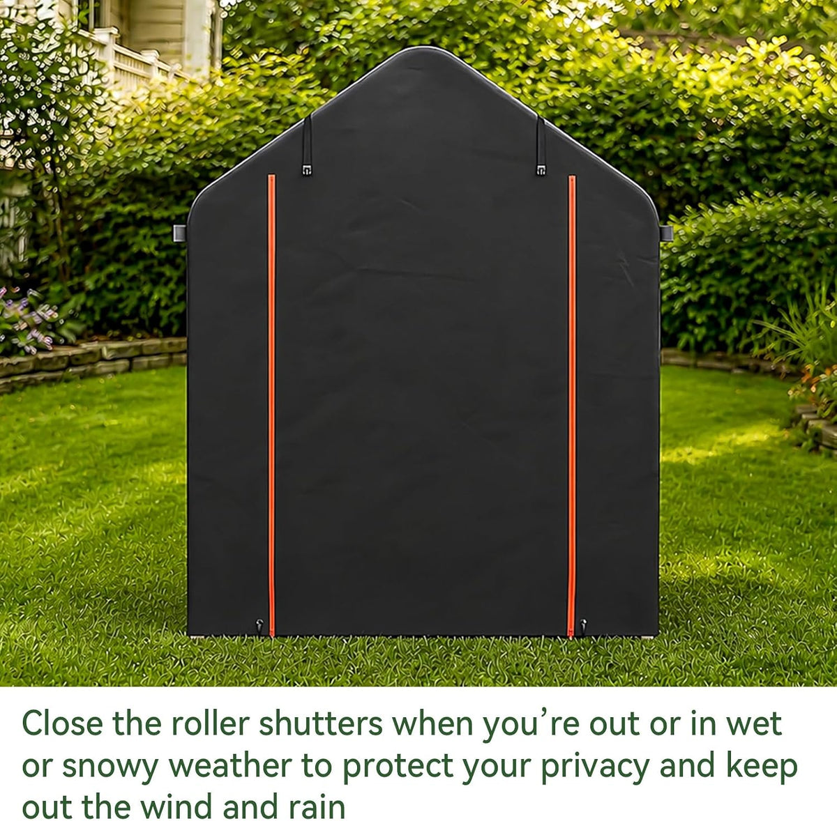 Aoxun 1.8x1.2M Heavy Duty Outdoor Storage Shed, Portable Waterproof Bike Shed Shelter and Garden Storage Tent, Roll-up Door Carport for Motorcycle and Lawn Tools, Black