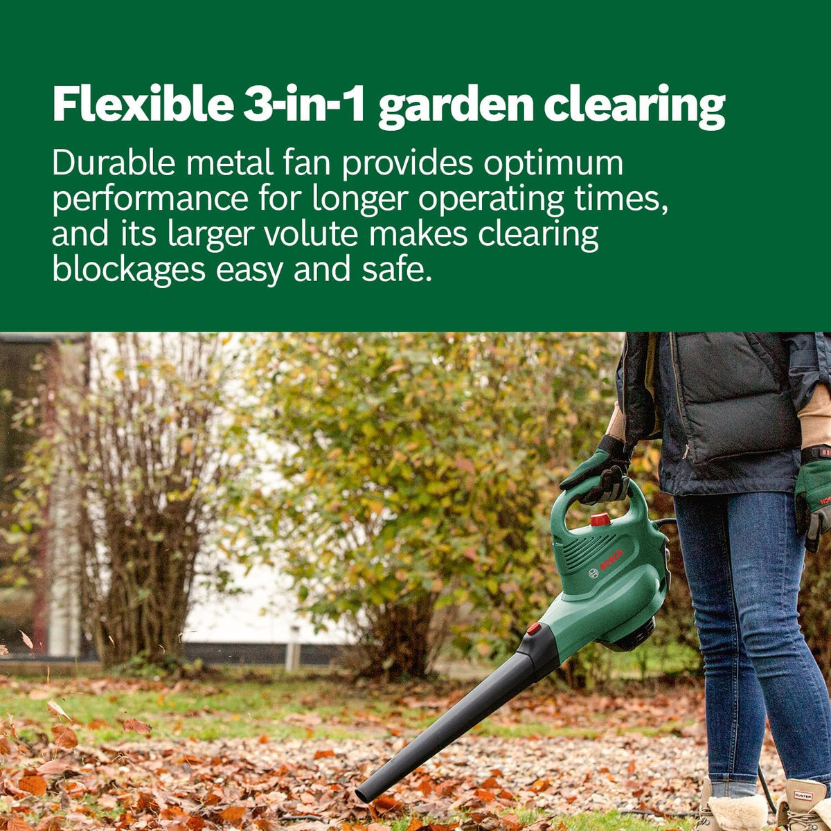Bosch Electric Leaf Blower and Vacuum UniversalGardenTidy 3000