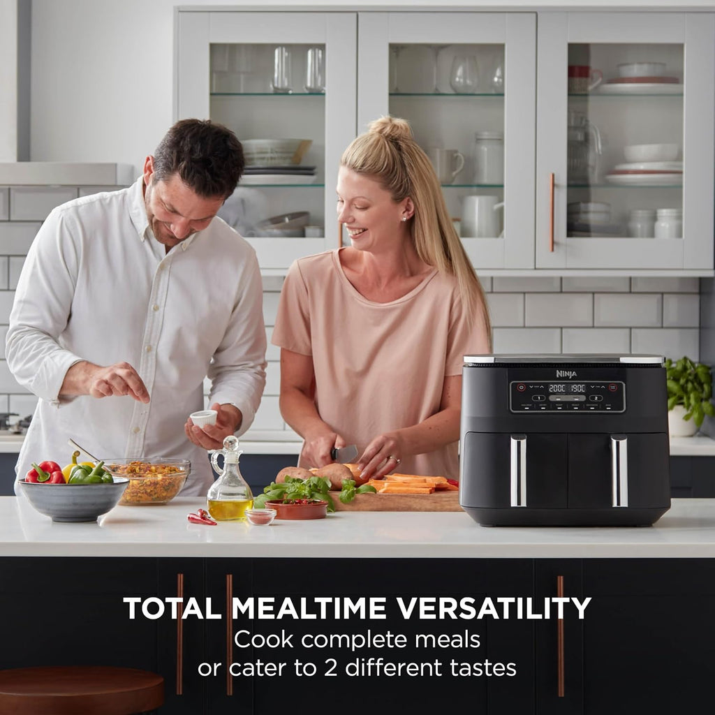 Ninja Foodi 6-in-1 Dual Zone 7.6L Air Fryer, 2 Drawers, Black AF300UK