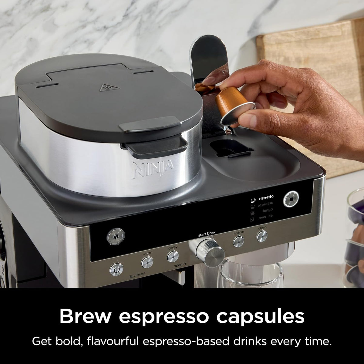 Ninja Prestige 2-in-1 Filter Coffee and Pod Capsule Machine, Black CFN802UK