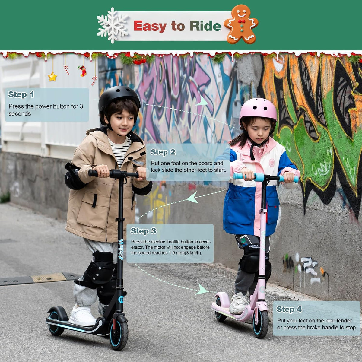 RCB Electric Scooter for Kids, 150W Motor - Max 9.94mph - Colorful LED Lights - Foldable - LED Display,Kids E Scooter for Age 6-12