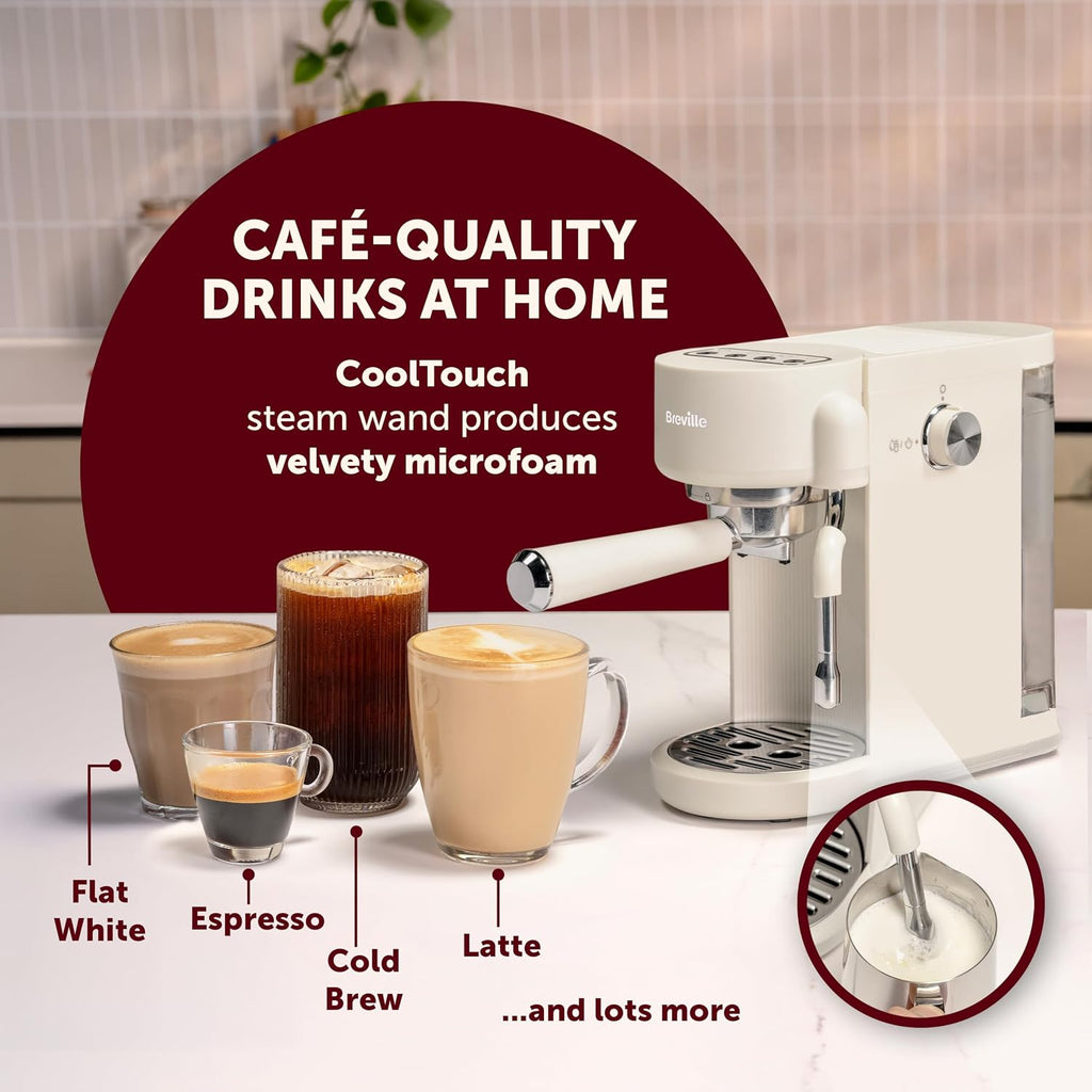 Breville Pixl Compact Espresso Maker, Oat, VCF196