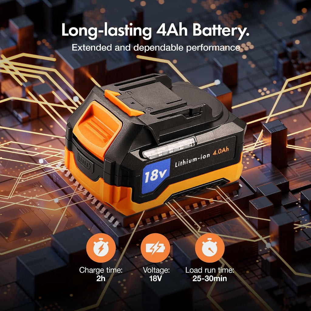 VonHaus Cordless Lawnmower 18V – w/Battery & Charger, Brushless Motor