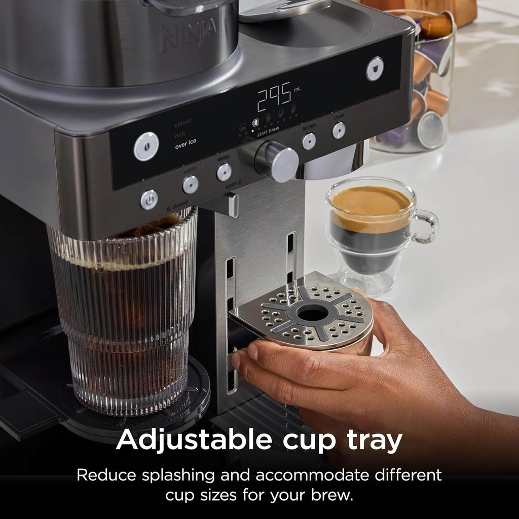 Ninja Prestige Filter Coffee & Pod Capsule Machine, Gunmetal CFN802UKGM