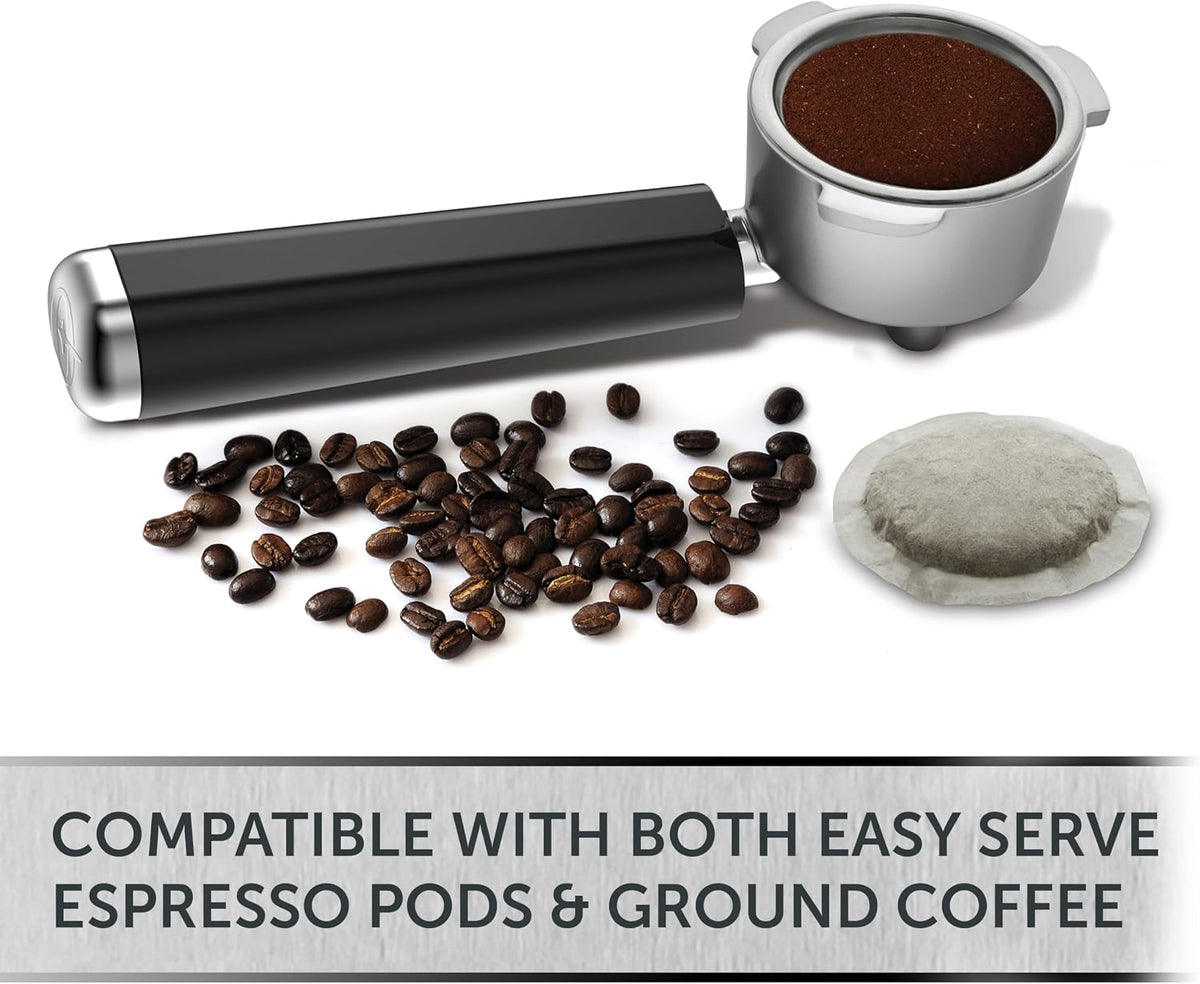 Breville One-Touch CoffeeHouse Coffee Machine | EspressoCappuccino & Latte Maker | 19 Bar Italian Pump | Automatic Milk Frother | ESE Pod Compatible | Black [VCF107]