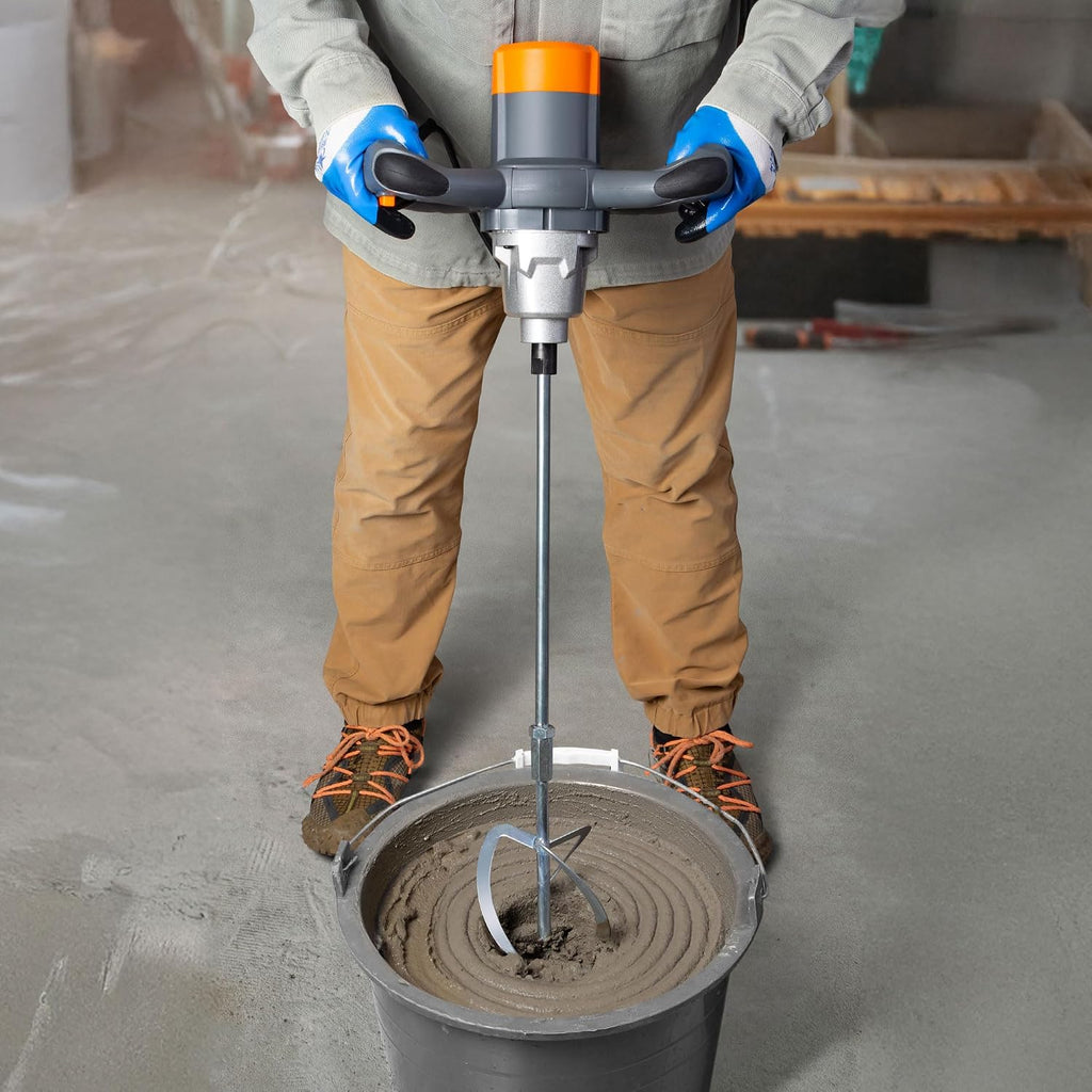 VonHaus Paddle Mixer – 1600W Electric Cement Mixer Handheld Stirrer with 2 Speed Settings (0–400/700RPM), Ergonomic Handle & Safety Switch – for Mixing Plaster, Mortar, Adhesive, Concrete & Paint