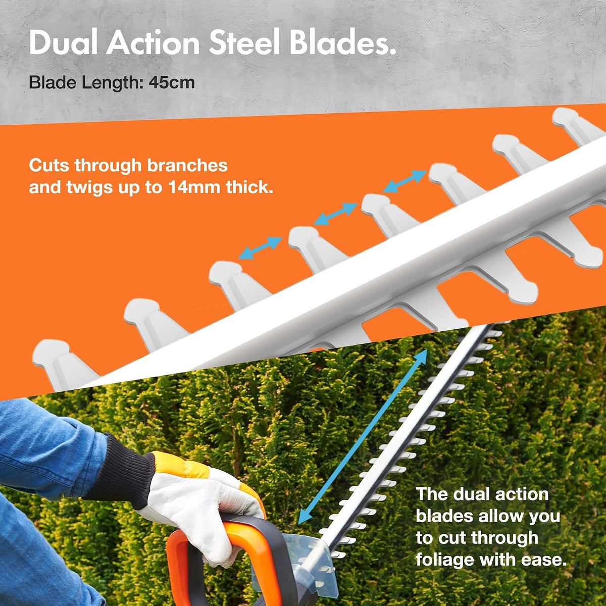 VonHaus Hedge Trimmer Cordless 20V – w/Battery & Charger, G-Series