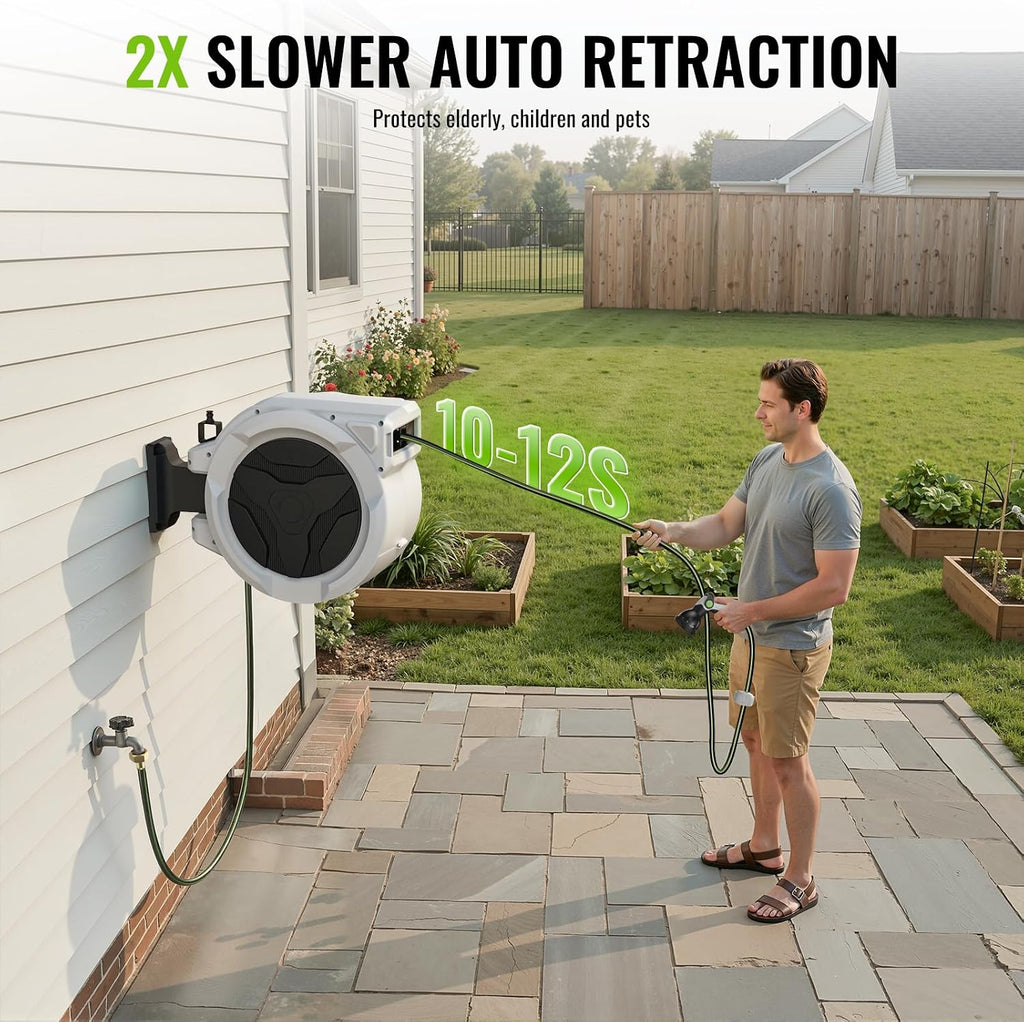 Retractable Garden Hose Reel 1/2 in x 100 ft