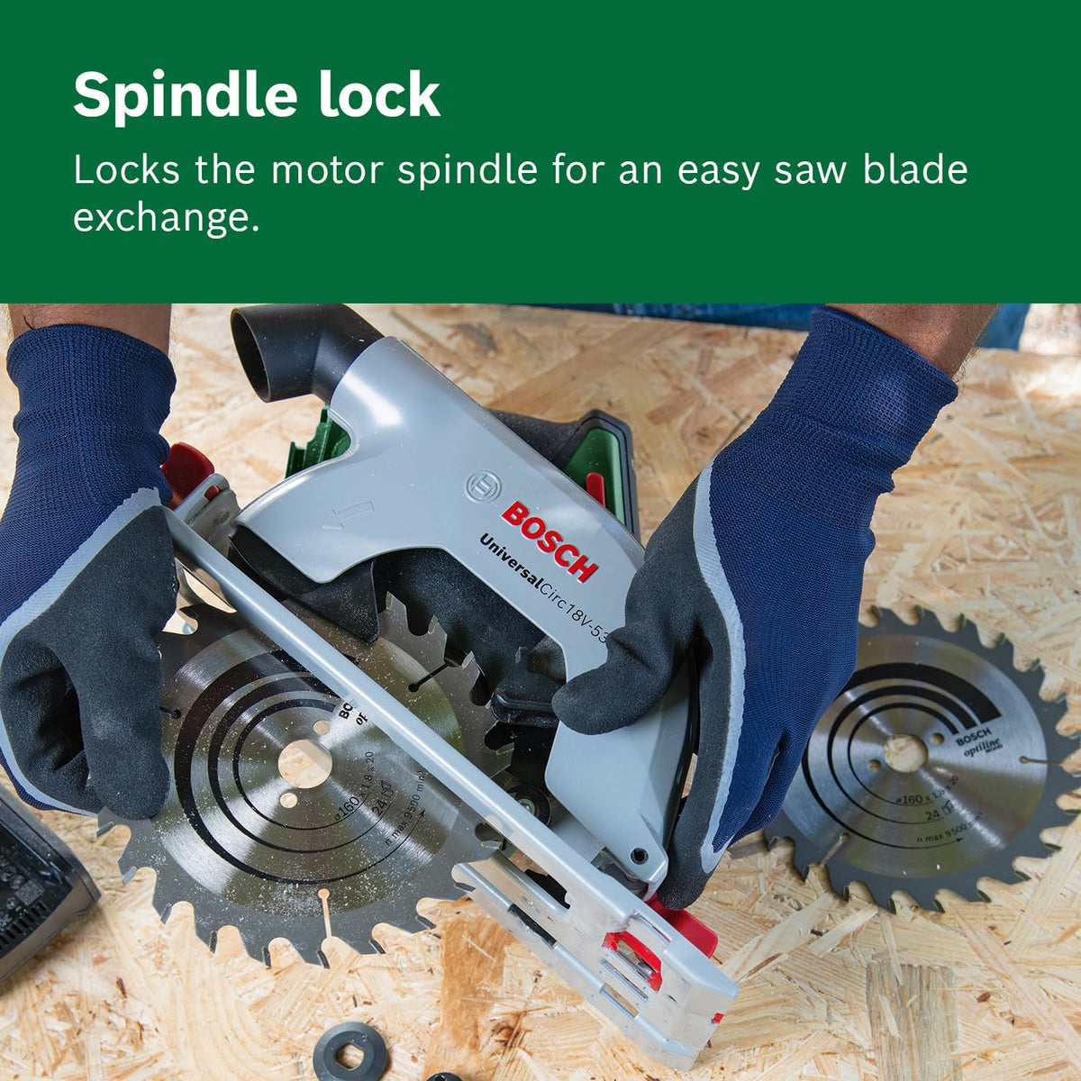 Bosch Cordless Circular Saw UniversalCirc 18V-53 (Precise Sawing in Any Wooden Material; Max. Cutting Depth 53 mm; 2-Piece Guide Rail Set; 18 Volt System; Without Battery) – Amazon Edition