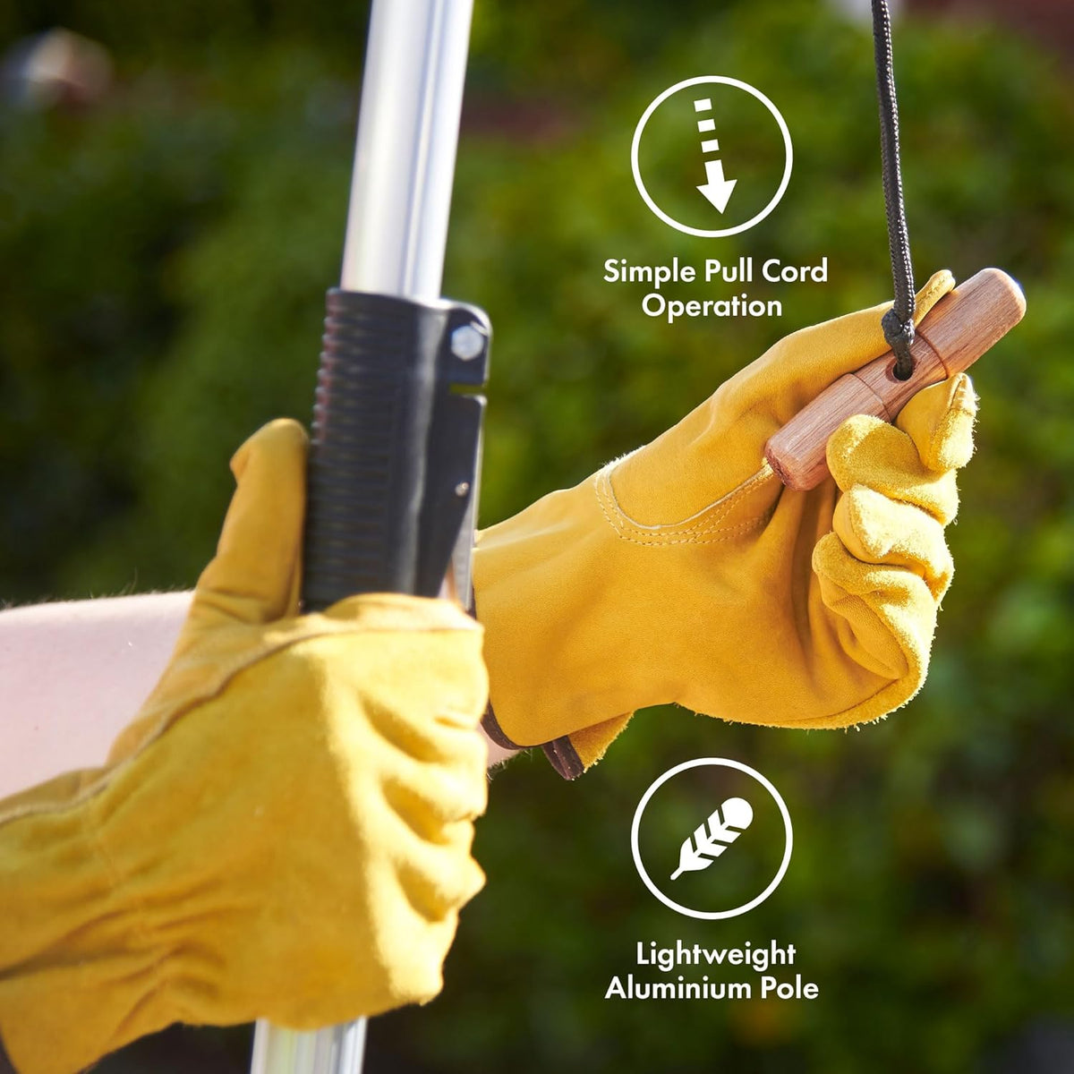 VonHaus Telescopic Tree Pruner & Lopper 2 in 1 – Long Reach 5.3m Cutter, Retractable & Extendable Pole Saw for Branches – Lightweight Aluminium Pole, Steel Blade – Blade Cover Included
