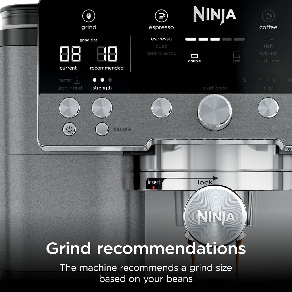 Ninja Luxe Premier 3-in-1 Coffee Machine, Gunmetal ES601UKGM