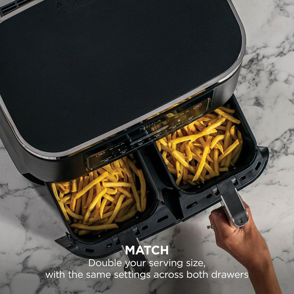 Ninja Foodi 6-in-1 Dual Zone 7.6L Air Fryer, 2 Drawers, Black AF300UK