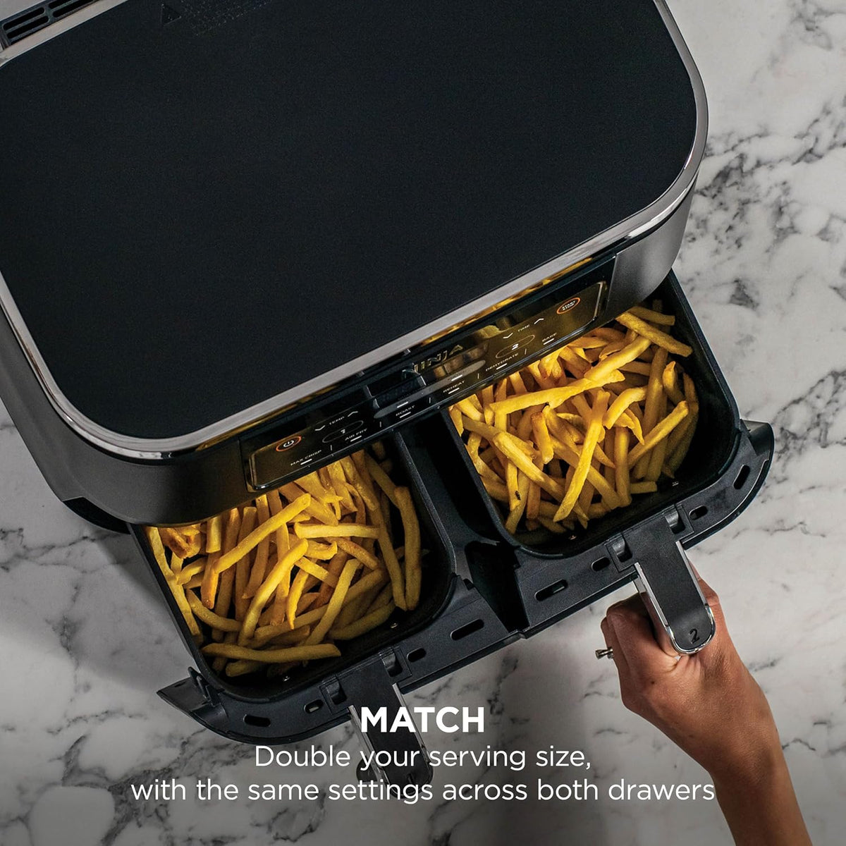 Ninja Foodi 6-in-1 Dual Zone 7.6L Air Fryer, 2 Drawers, Black AF300UK