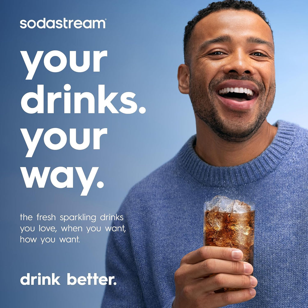 SodaStream ART Sparkling Water Maker, Soda Maker Starter Kit, Includes 1 Quick Connect 60L CO2 Gas Cylinder and 1 Dishwasher Safe BPA Free Bottle, Make your own Pepsi, Black