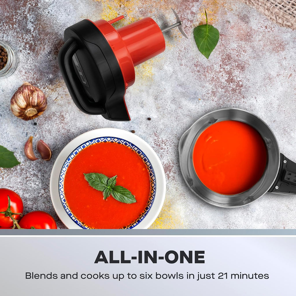 Daewoo 2-in-1 Soup Maker & Smoothie Blender – 1.6l Compact Design, Auto Stir & Overspill Spout – Makes up to 6 Portions of Fresh Soup, Juices & Shakes – Easy Clean