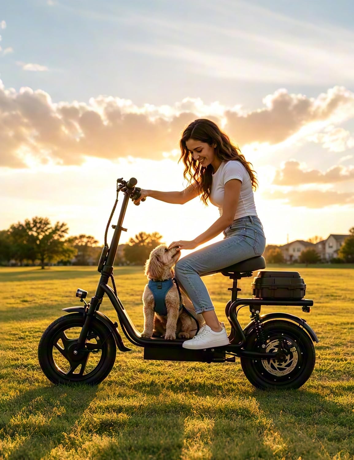 H1L Electric Scooter Adult, 14" E Scooter with 500W Motor and 30KM Long Range 25KM/H Top Speed Rear Disc Brake & Front Fork Suspension, Folding Electric Scooters with LCD Display, Max Load 120KG