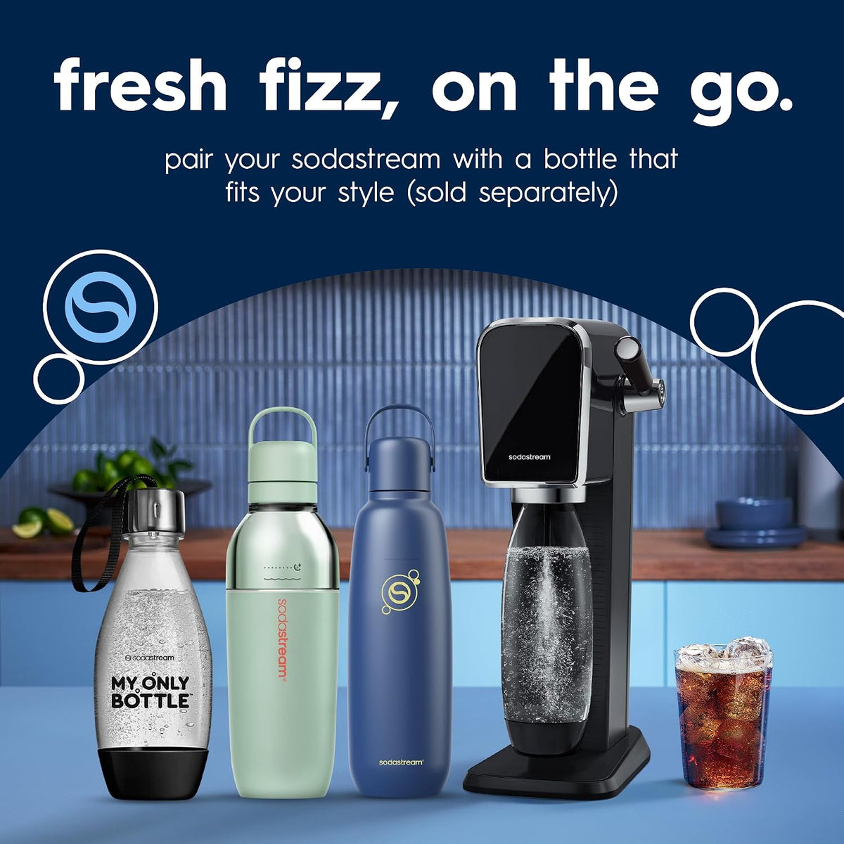 SodaStream Pepsi MAX Drink Mix, 6 Pack Sugar Free Cola Syrup for Sparkling Water Makers, Zero Calorie, Max Taste No Sugar, Soda Stream Flavours, Makes 54L, 6 x 440ml