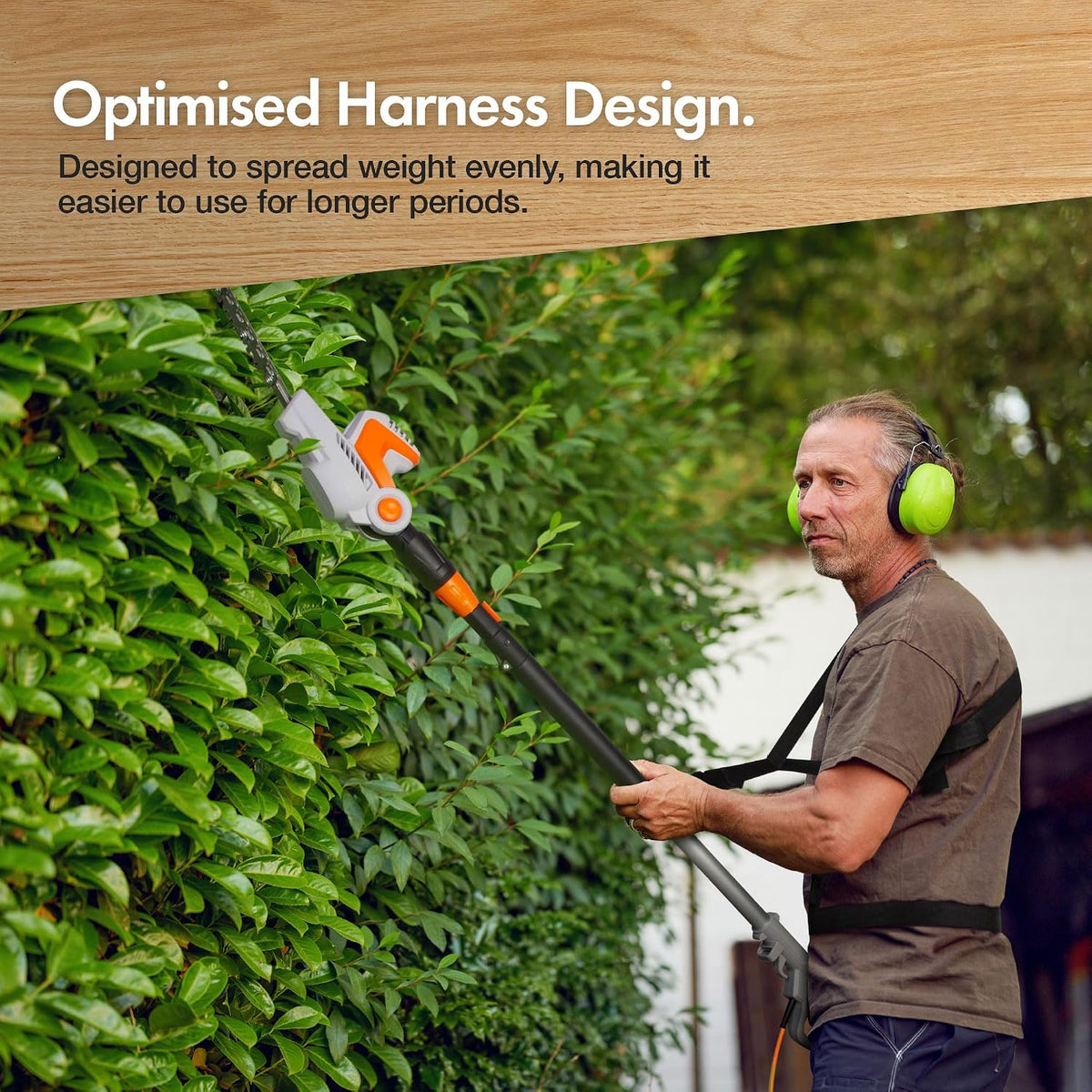 VonHaus Pole Hedge Trimmer Corded 500W – 10m Cable, Blade Cover, 45cm Blade