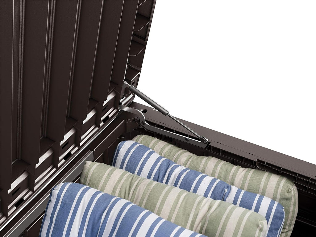 Keter Westwood 570L Outdoor Storage Box Brown Wood Panel Effect