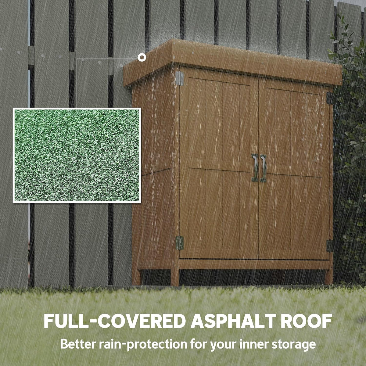 Outsunny Small Shed, Openable Roof 74 x 43 x 88 cm Natural Wood Finish