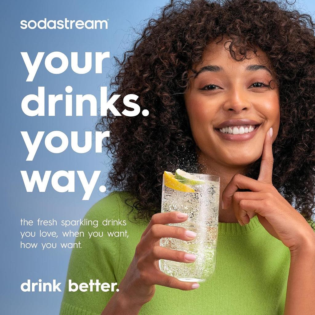 SodaStream ENSO Sparkling Water Maker, Premium Metallic Finish Soda Maker, Quick Connect CO2 System, 1 60L Gas Cylinder and 1 Dishwasher Safe BPA Free Bottle, Fizzy Water at Home, Silver