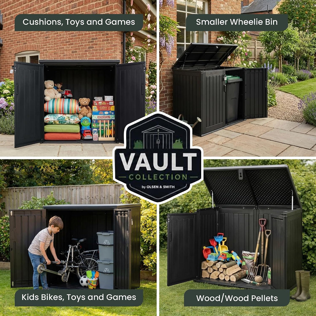 Olsen & Smith 775L Waterproof Lockable Outdoor Garden Storage Shed & Box