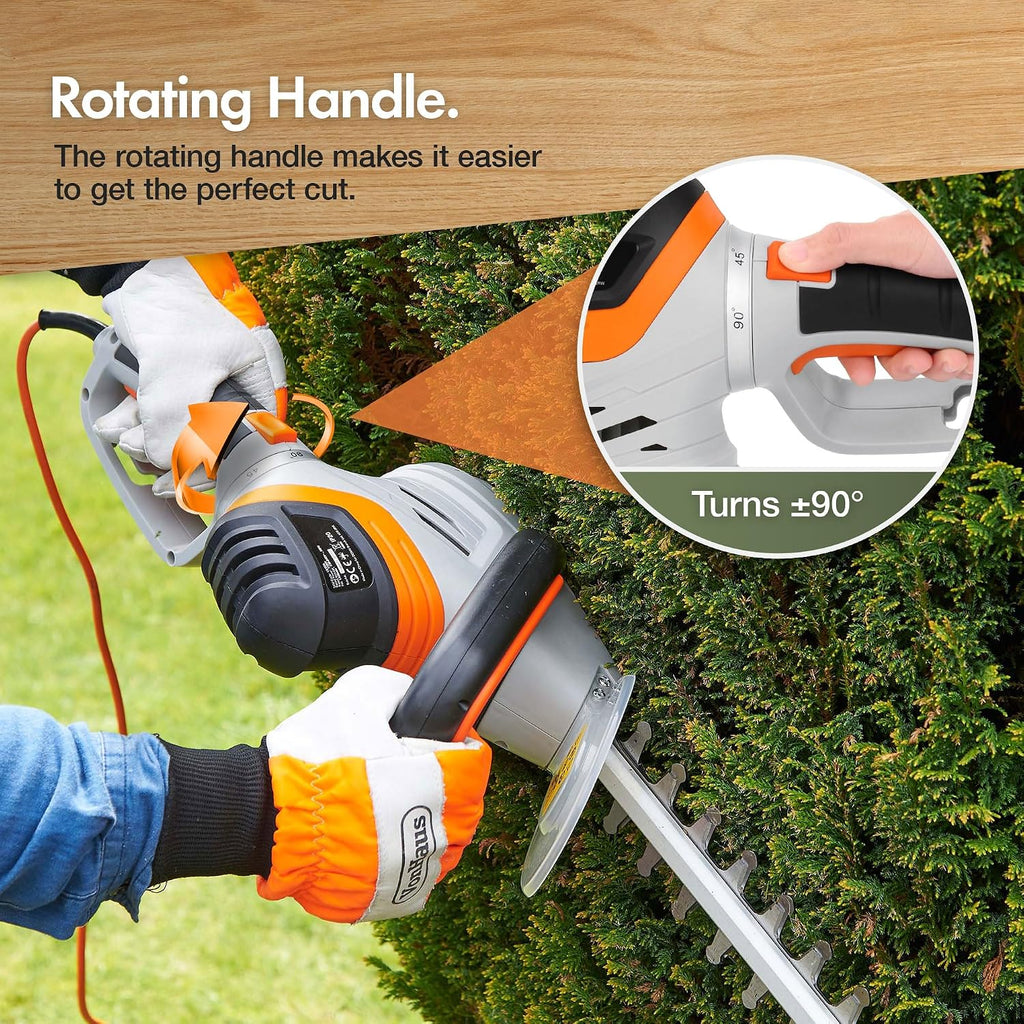 VonHaus Hedge Trimmer Corded 710W – 10m Cable, Blade Cover, 61cm Blade